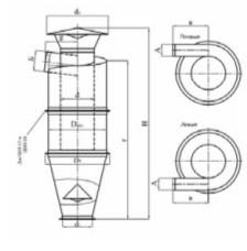 чертеж циклона ЦОЛ в Лабытнангах